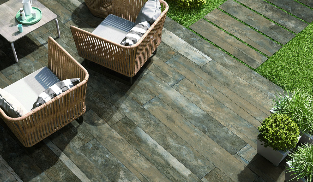 Terrasse mit Naturstein