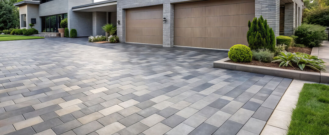 Einfahrt mit Pflastersteinen